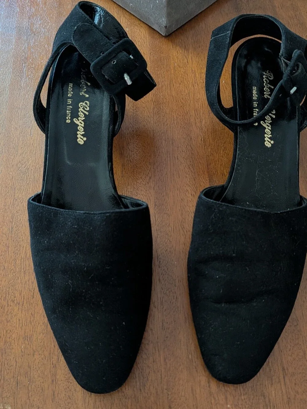 Robert Clergerie Blk Suede Ankle Strap Shoe. US 6.5. EUC. Gorgeous.
